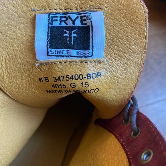 FRYE Burgundy Lace Booties Size 6 - Picture 2 of 6